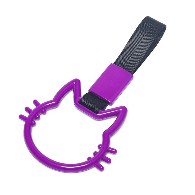 CHASO 吊り革 ネコ型 猫 吊り輪 吊革 つり革 内装 車 アクセサリー ドレスアップ 飾り 旧車 街道レーサー 助手席 後部座席 ネコ パープル 紫